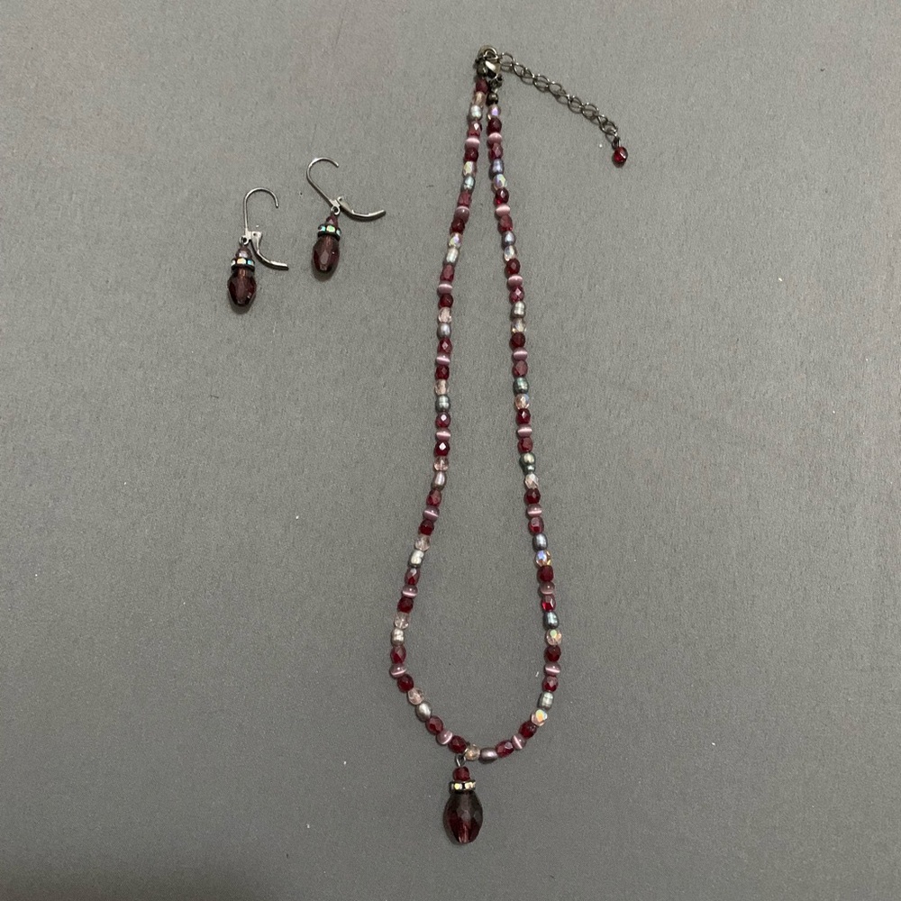 Beaded Necklace & Earrings